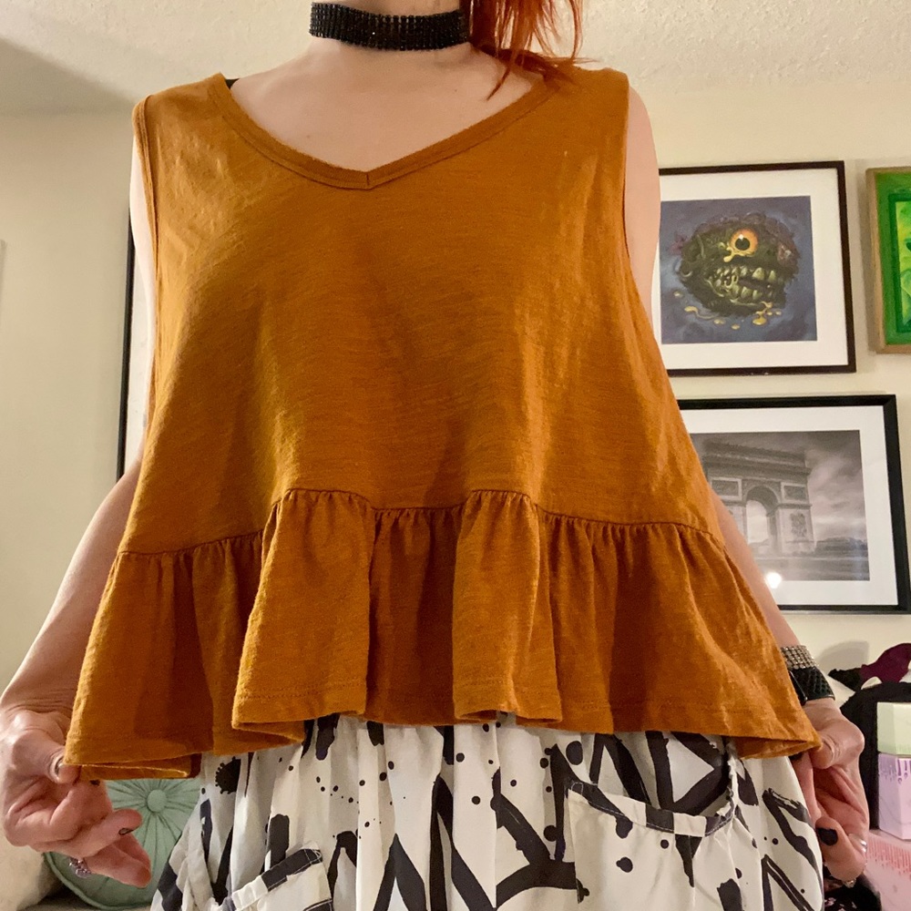 basic wild fable cotton babydoll crop tank / size large